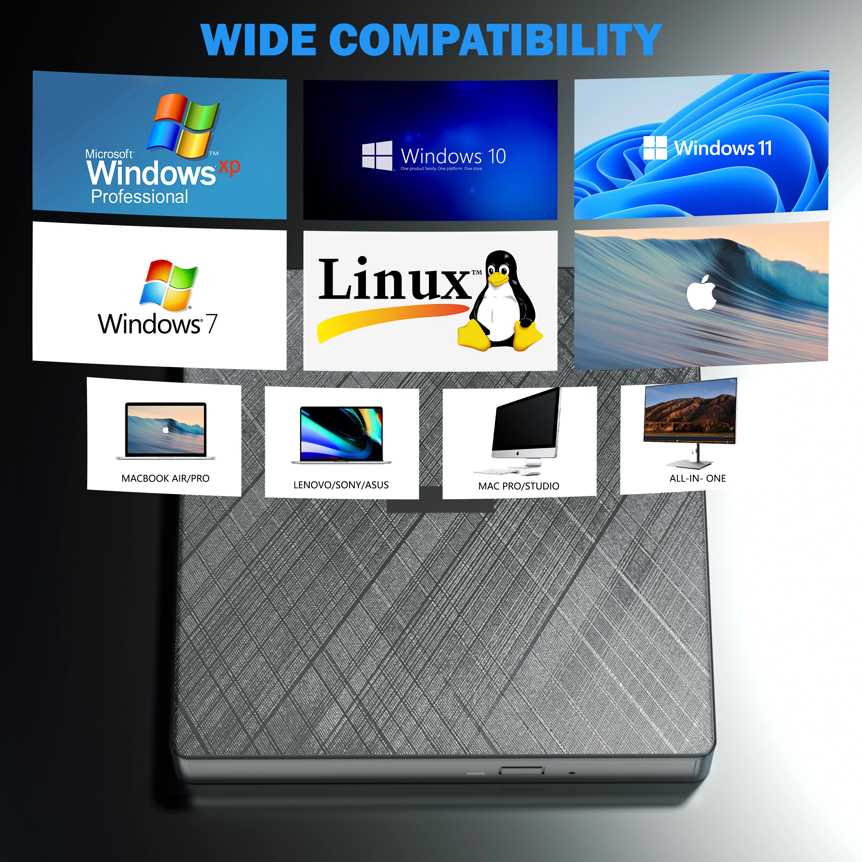 External DVD/CD-RW Optical Drive Cloth pattern Burner CD DVD Disk Player Recorder Reader Writer for Laptop PC Windows Portable