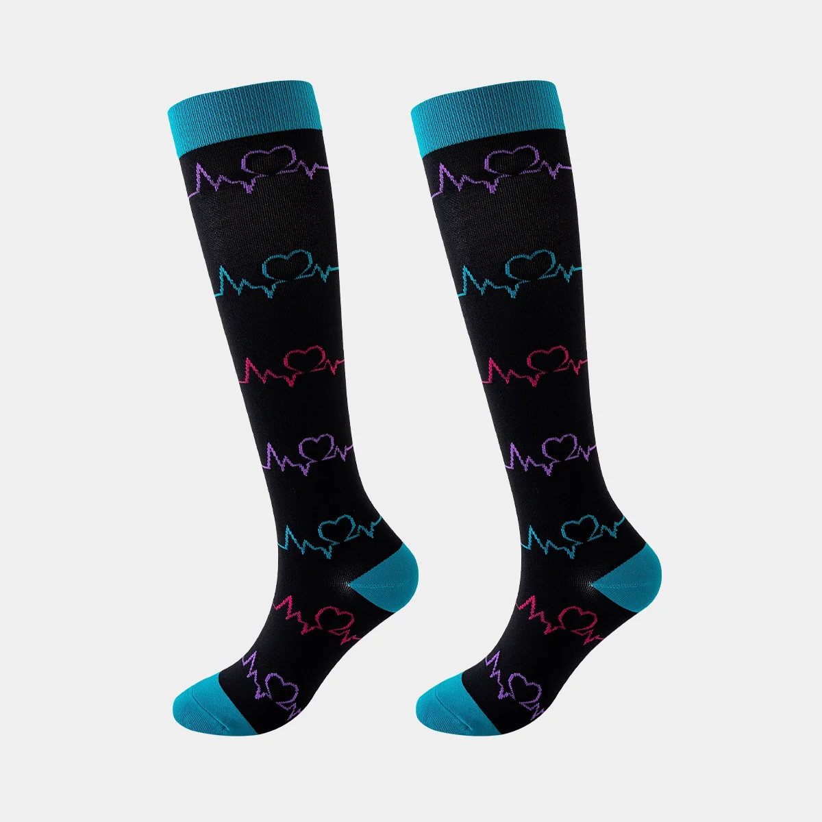 Mens and womens elastic Cross border long tube sports pressure fitness running cycling calf length wholesale socks