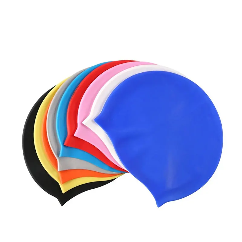Logo Printed Silicone Swim Cap Adults Custom Silicone Swimming Cap