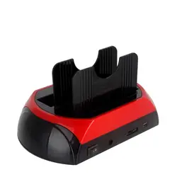 Multifunctional 2.5/3.5 inch serial and parallel port IDE+SATA with card reader dual hard disk base