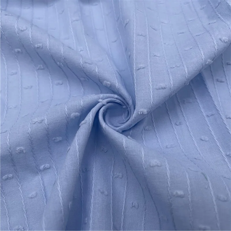 Blue pink white cotton pure swiss dot floral embroidery fabric for shirt and dress