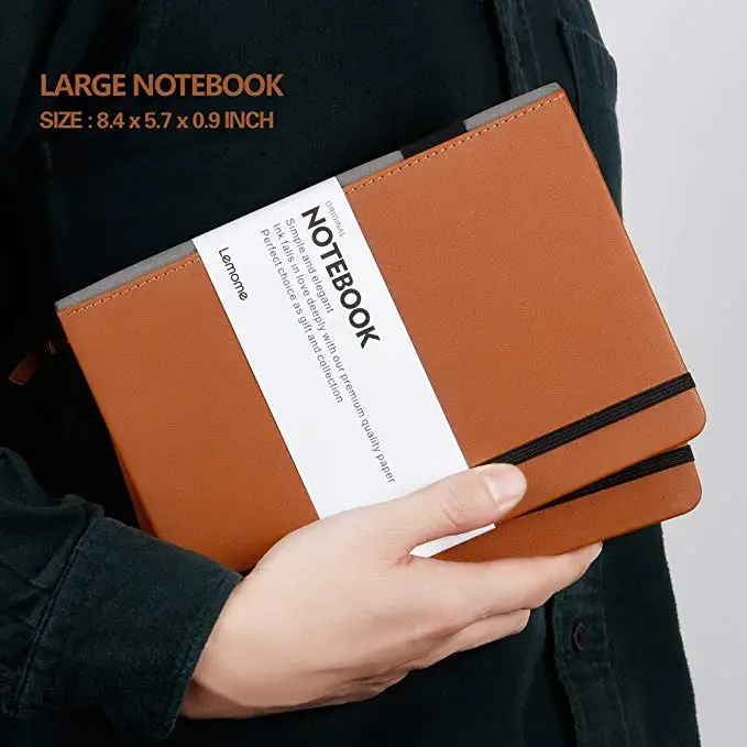 
Thick Classic Notebook with Pen Loop with Pocket Leather Journal notebook 