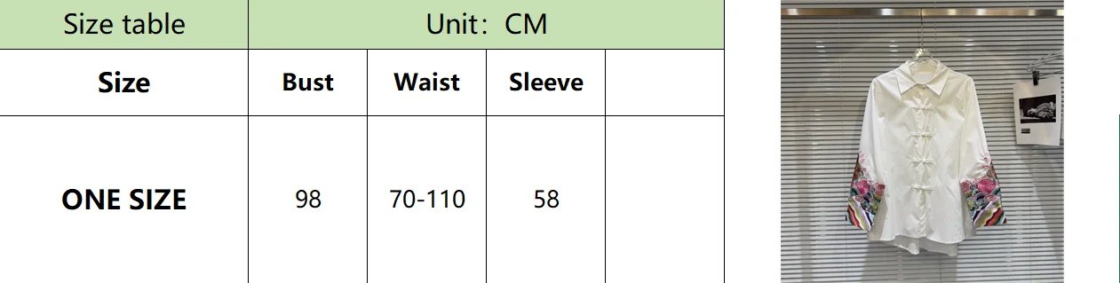 LE2026 New Chinese Style Cuffs Color Embroidery Pattern Disc Button Design Blouse