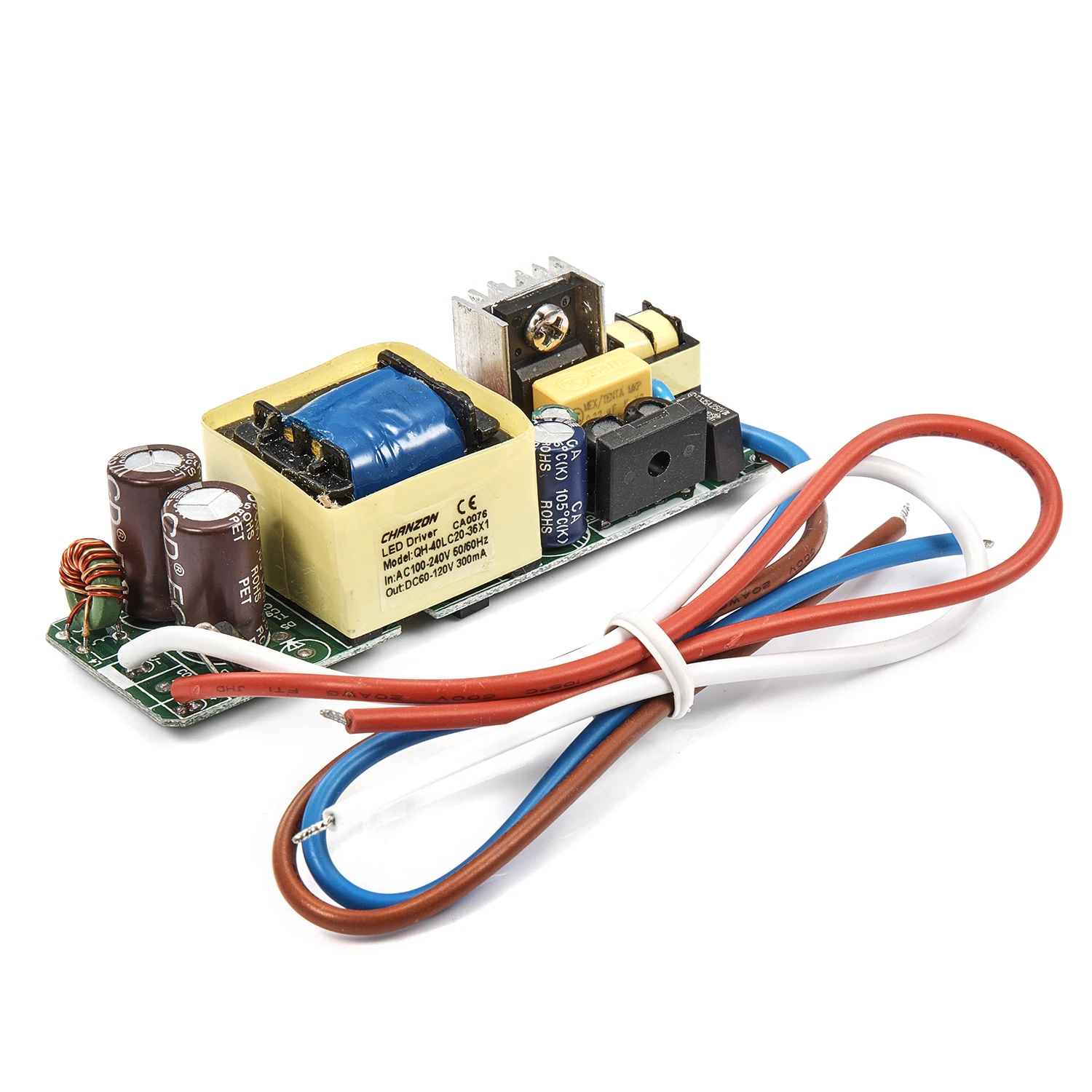 Constant Current LED Driver 20W 24W 30W 36W 300mA 60-120V PCB Board without Case for High Power LED Chip Light