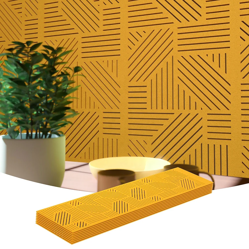 Sound Absorbing office and coffee shop wall decoration room divider 3D felt panels wall PET acoustic panels for soundproof