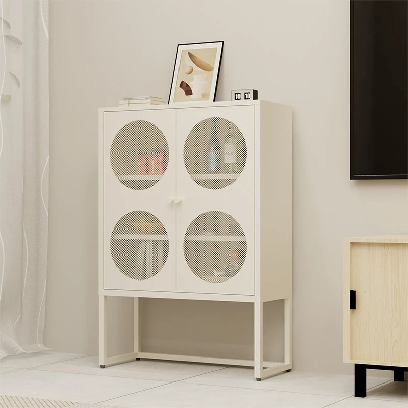 Kitchen Storage Cabinet Metal Cupboard For Dining Room 2 Door Steel Cabinet Locker Metal Buffet Cabinet Bookcase For Living Room