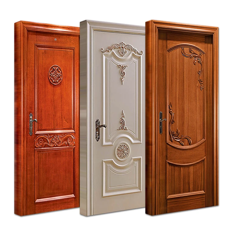 Custom made best curved wooden panel doors design european american canada style interior room composite solid wood door