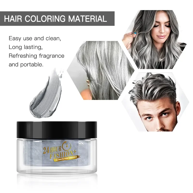 2023 Wholesale Custom Logo Colors Temporary Modeling Hair Wax DIY Mud Hair Dye Cream Washable Hair Color Wax For Daily & Party