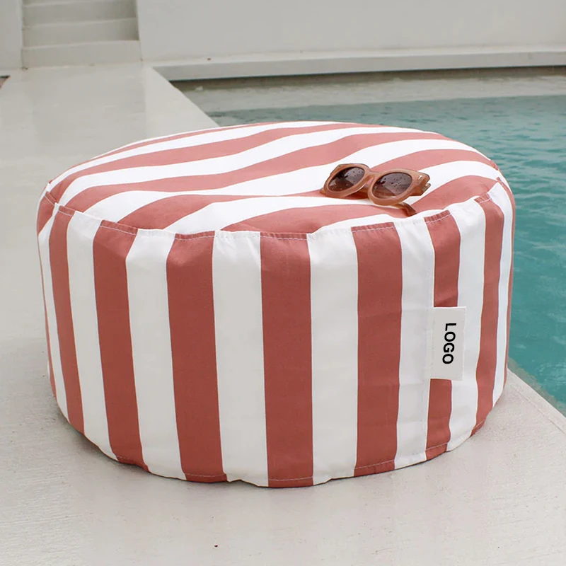 BR Customize Premium Waterproof Outdoor Round Beanbag Stool Covers For Children, Pool Cushions Round Footstool Washable Covers