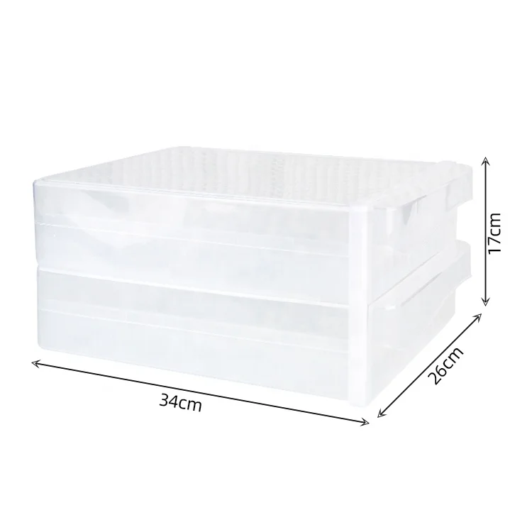 Gloway Plastic 2 Layers Kitchen Egg Drawer 60 Grid Stackable Egg Holder Tray Egg Organizer Storage Container For Refrigerator