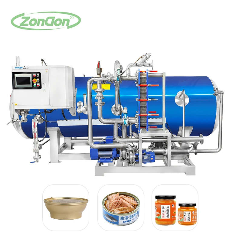 High pressure autoclave food steam sterilization bottle retort production sterilizers line