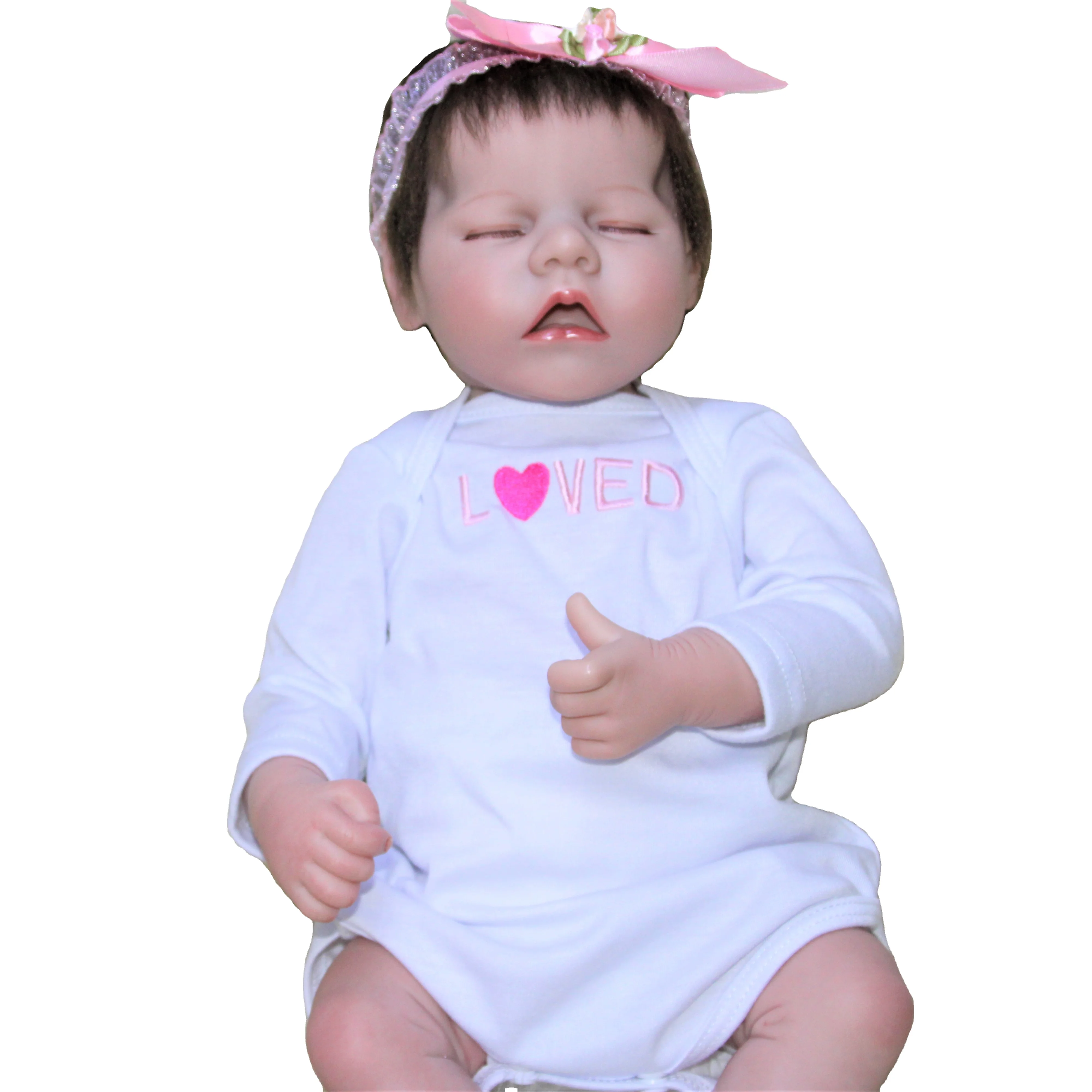 
18 Inch Reborn Baby New Born Black Dolls Lifelike Toy Soft Silicone Vinyl Doll For Kids 