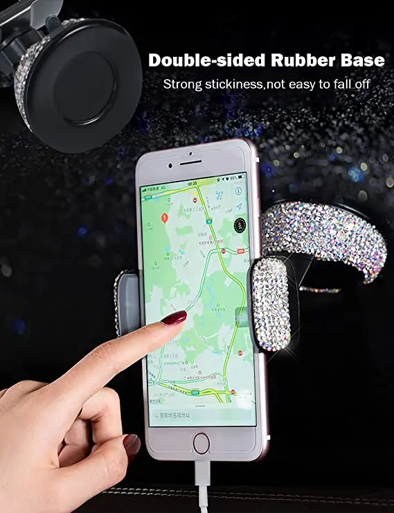 Premium 360 Rotation Car Air Vent Mount Mobile Stand Phone Holders with Bling Rihnstone