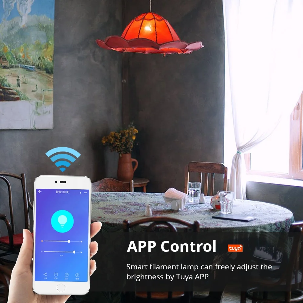 Умная лампа накаливания Benexmart Edison A95 E27 CCT 2700K Wi-Fi светодиодная с регулируемой яркостью не требуется концентратор совместима Alexa Google Assistant