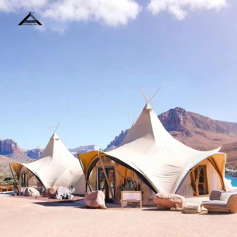 Custom Outdoor Tent Tipi Indian Large Luxury Glamping Waterproof Durable Teepee Wedding Party Tent for Event Festival Dining