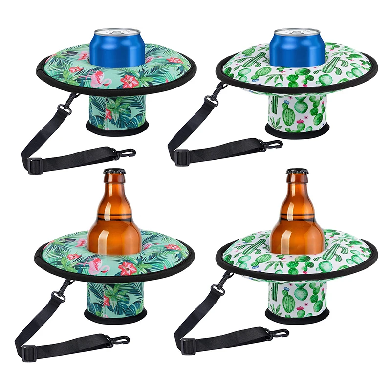 Cup holder float neoprene floating cup holder float insulated pool party beer coolers for pool can cooler champagnebeer soda