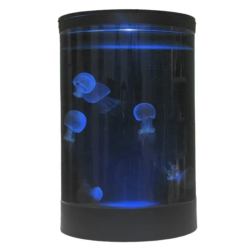 Modern LED RGB Acrylic Jellyfish Tank USB Rechargeable Night Light Hot Selling Small to Large Sizes for Bedroom Power via Touch