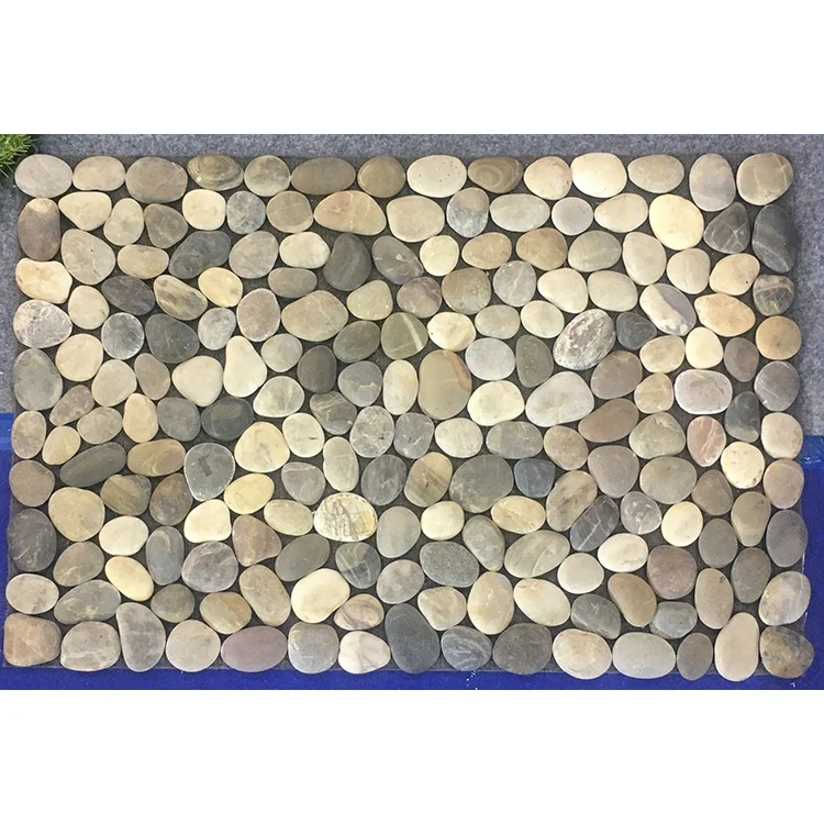 Natural landscaping garden outdoor floor decorative flat mosaic pebble stone tile