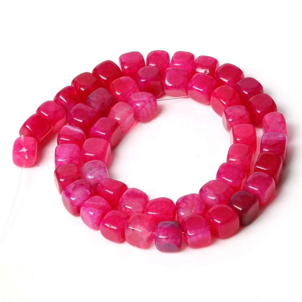 8*8mm Natural Stone Agate Square Cube Loose Beads Crystal Healing Gemstone Beads For Jewelry Making Material Accessories 45g