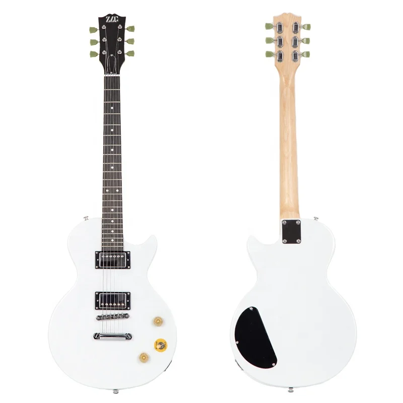 LP guitar 6 string Guitar White color OEM Manufacturer Supply Mahogany body maple neck