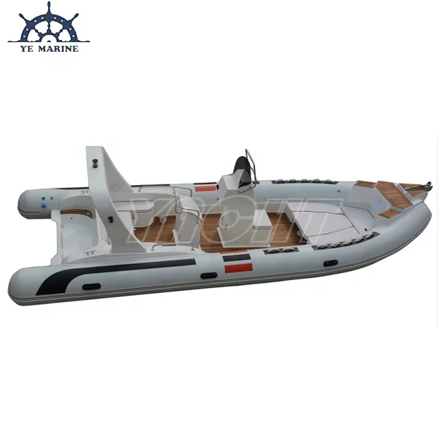 25ft RIB 760 Fiberglass Hull Inflatable Sailing Boat with Outboard Engine