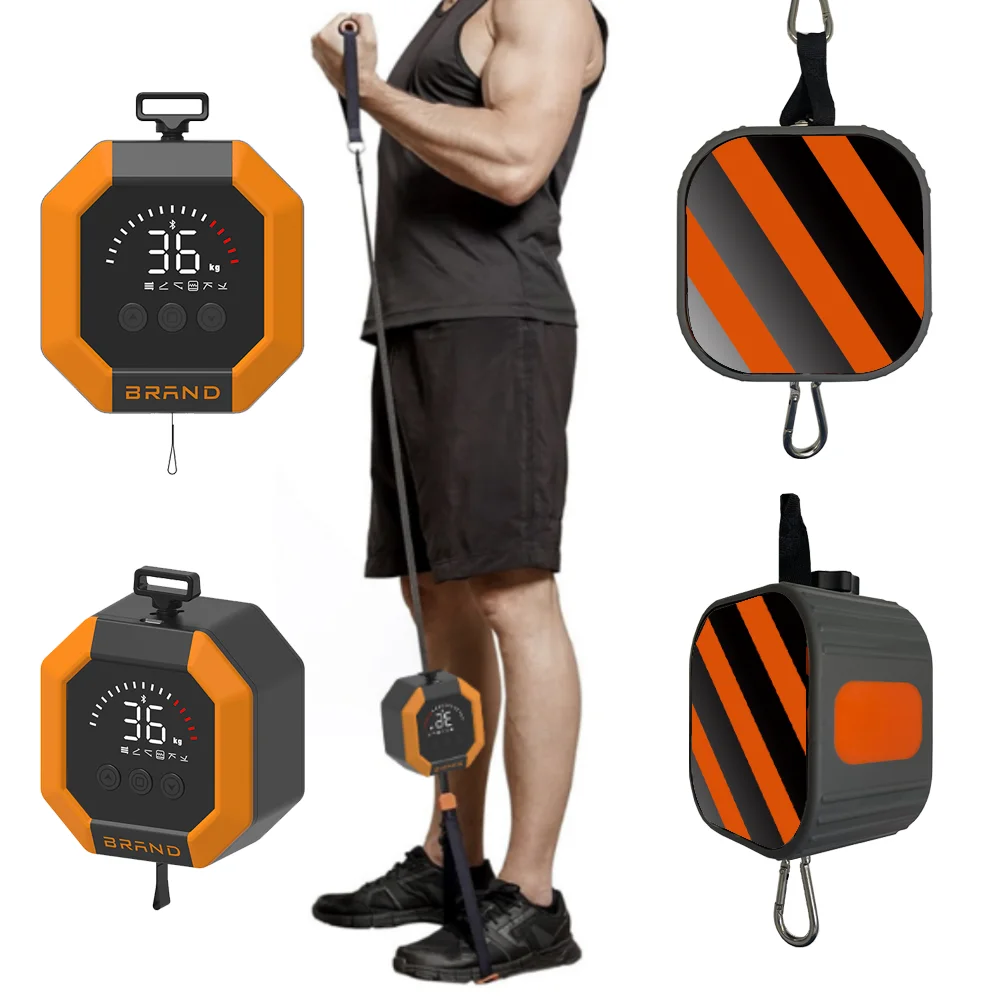 Smart exercise equipment cable pull pocket home gym fitness pump flywheel trainer with adjustable resistance control