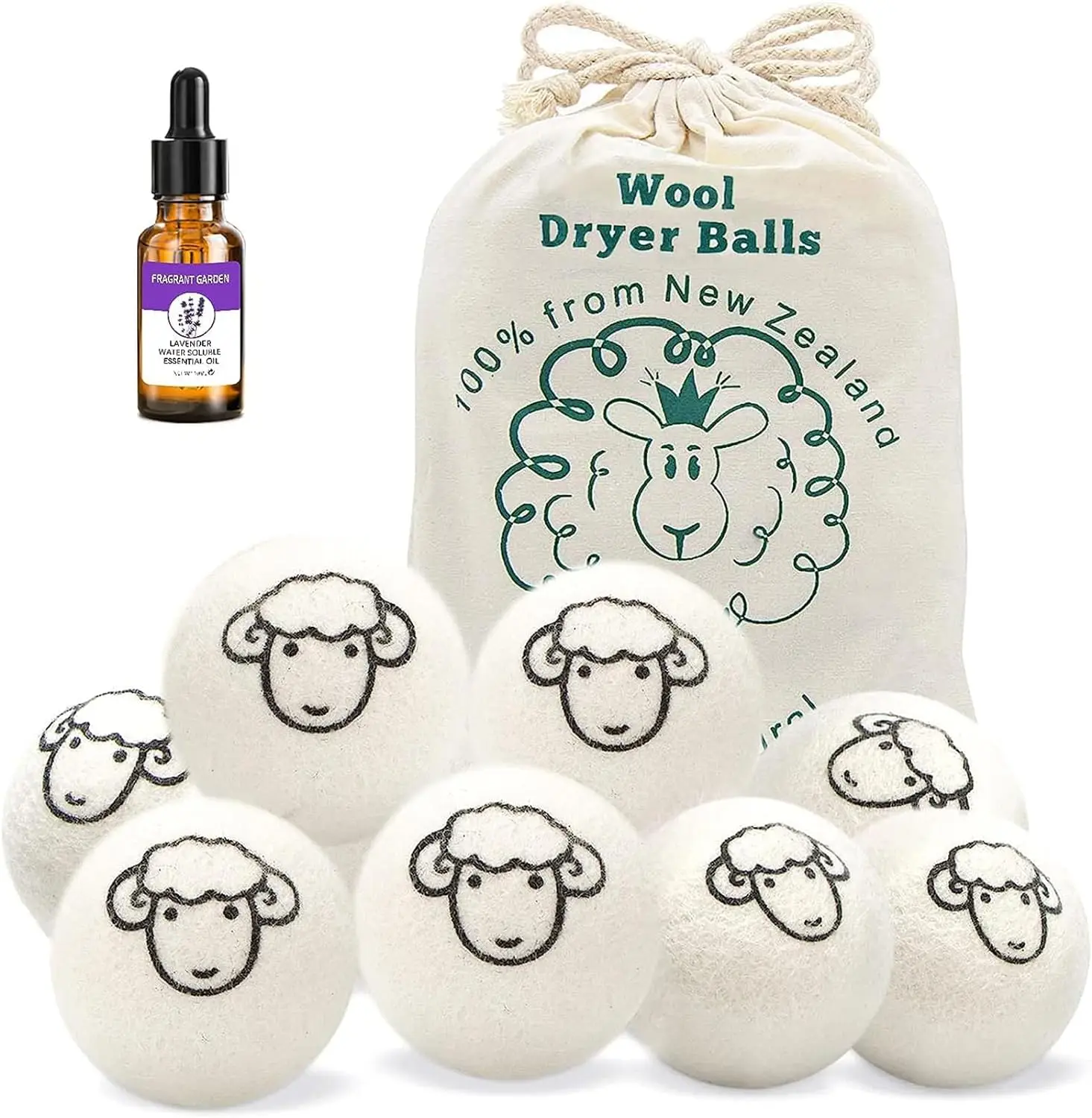 arrivals 2025 top seller trending New zealand wool products xl 7cm wool Dryer Balls 6 pack cotton bag factory wholesale