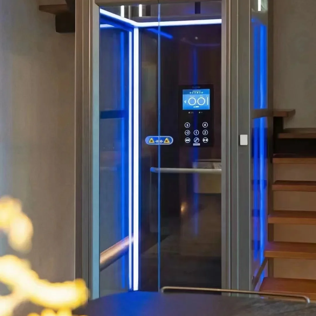 200kg complete elevator hydraulic residential lifts elevator mini home lift indoor small passenger sightseeing elevators