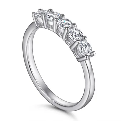  PONEES 2021 New Fashion 925 Sterling Silver Simple Ring Diamond Wedding For Women Girls