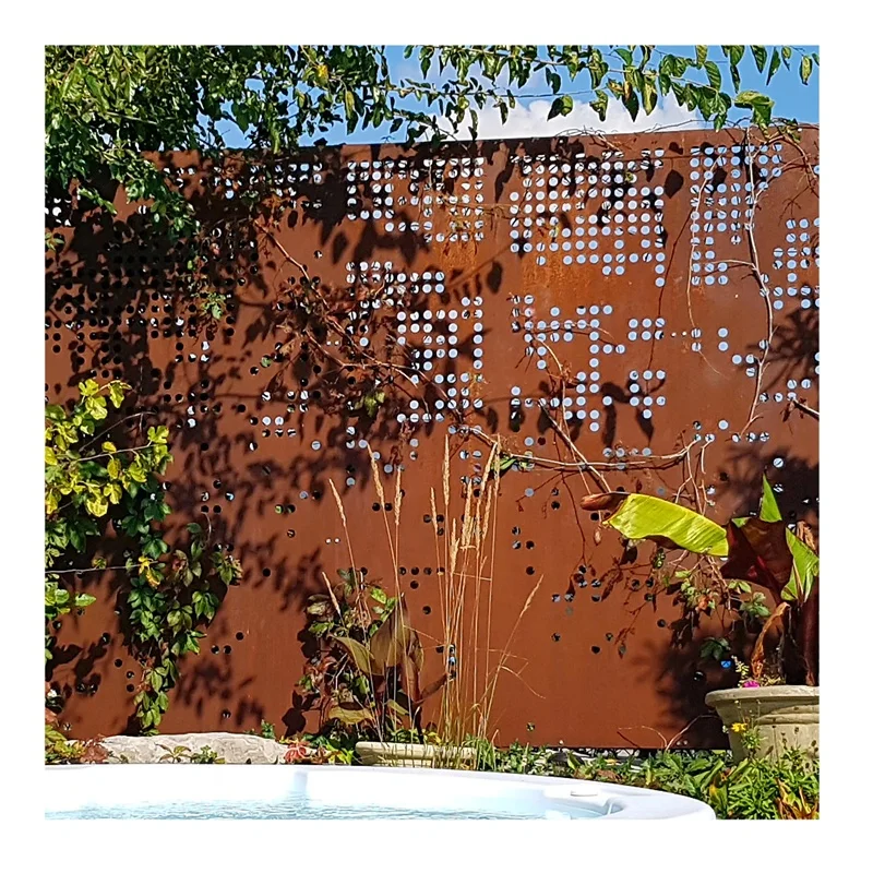 Factory customized garden privacy screen Outdoor Laser Cut outdoor rust screens