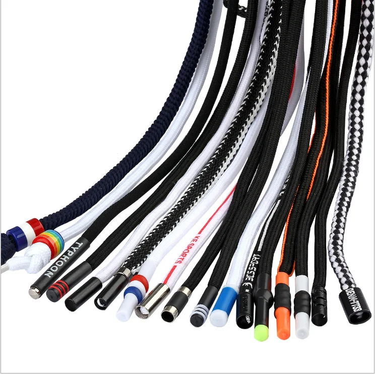 Factory custom polyester cord colored fancy round draw cords hoodie string rope drawstring cord