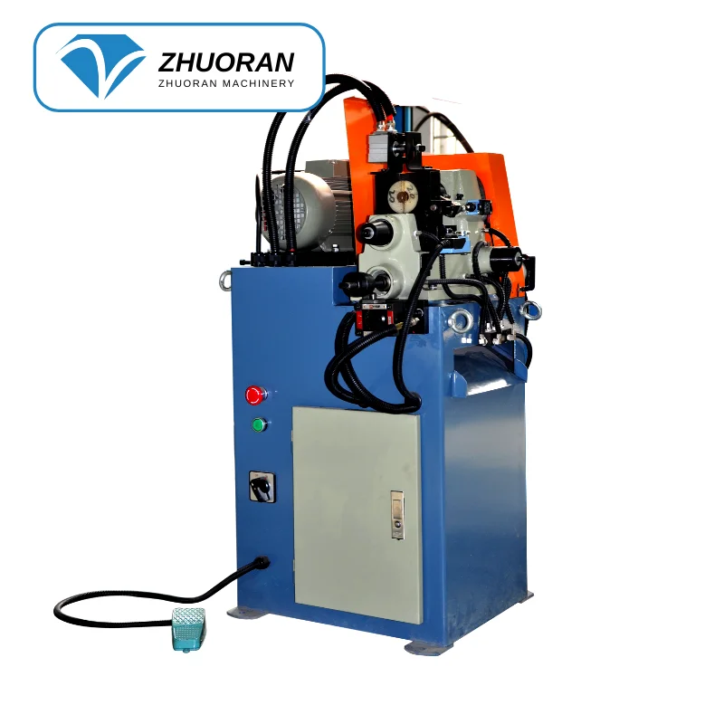semi-automatic long rod chamfer milling outer double head mini tile pneumatic end tube pipe chamfering machine