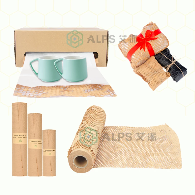 
ALPS Size 38CM*30M Recyclable Honeycomb Paper Kraft Wrapping Cushioning Paper wrap honeycomb paper 