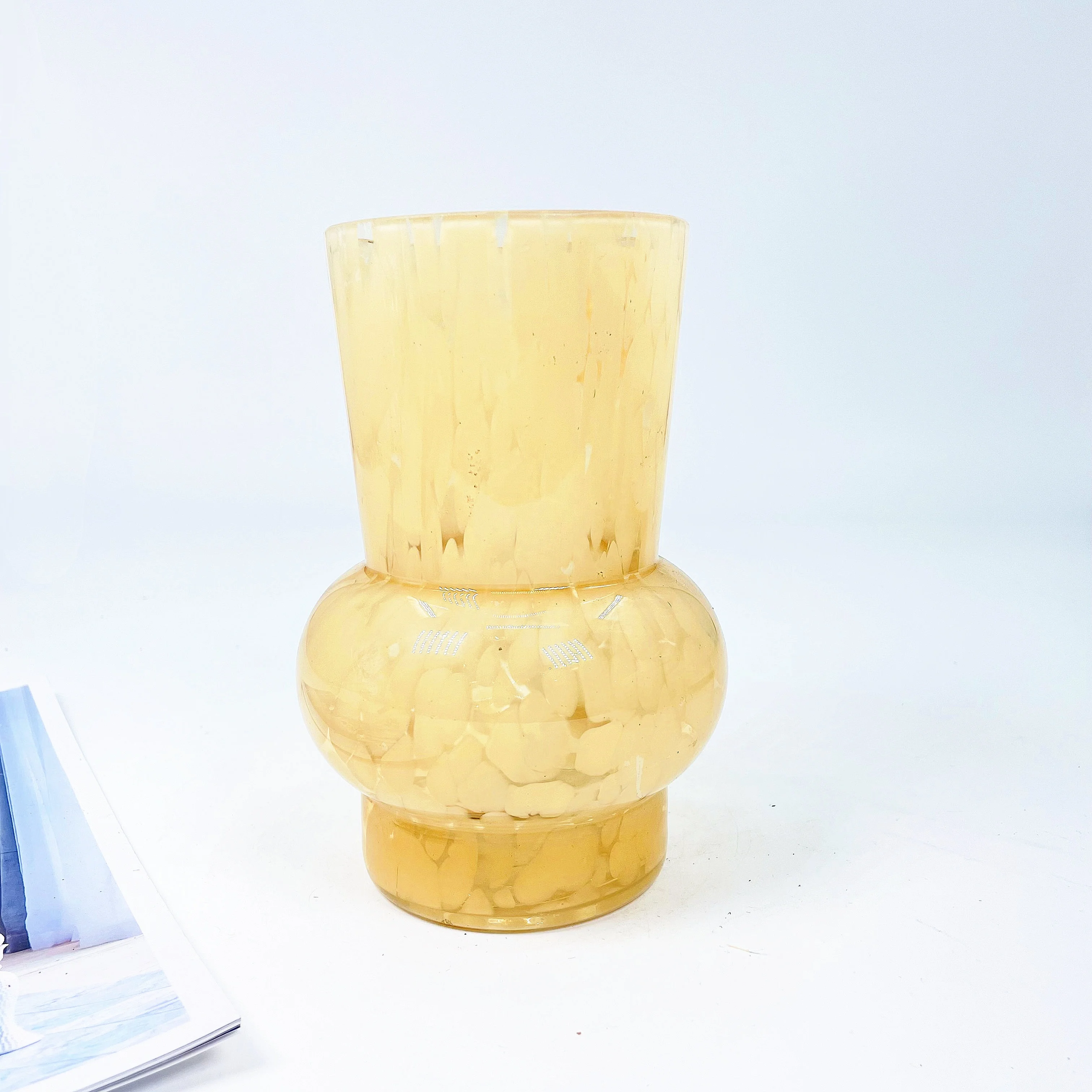 Скандинавская простая стеклянная ваза, оптовая продажа, стеклянная ваза для украшения дома и офиса