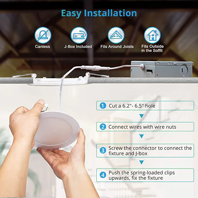 Canada Hot-selling Ultra Slim Led Pot Light 4inch 3CCT 5CCT Dimmable Round LED Slim Panel Light 100-120V