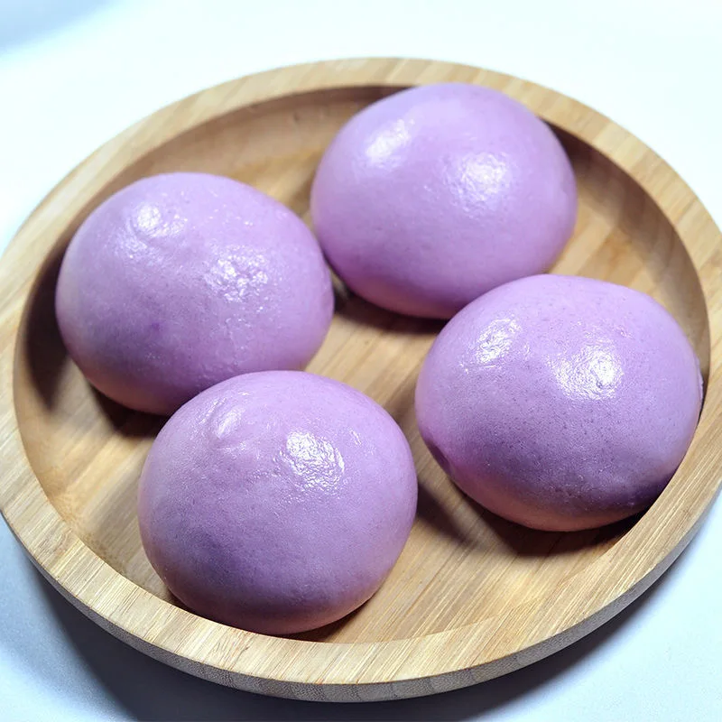 Popular Frozen Food Chinese Pastry Steamed Bun Heated Instant Purple Potato Steamed Bun Sweet Pastries Wholesale Breakfast