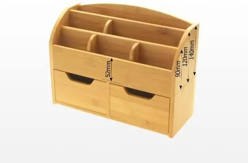 
Bamboo Wall Mounted Letter Holder Key Rack 