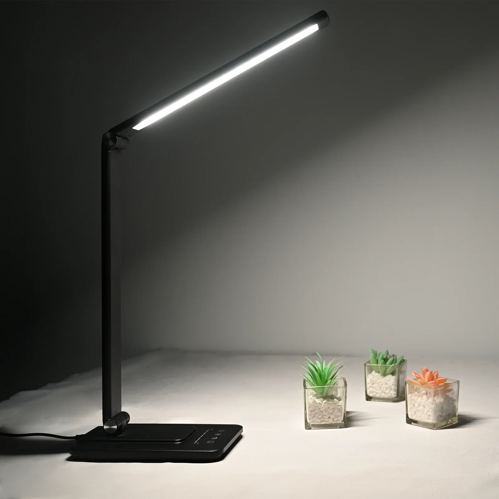 Уход за глазами без синего света 6 видов цветов регулируемая перезаряжаемая Светодиодная настольная лампа для учебы светодиодная Складная Настольная с затемнением