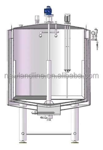 Food Grade SS304 Stainless Steel 304 1200L Steam Heating Mixing Tank For Mixing Wasabi Powder With Water