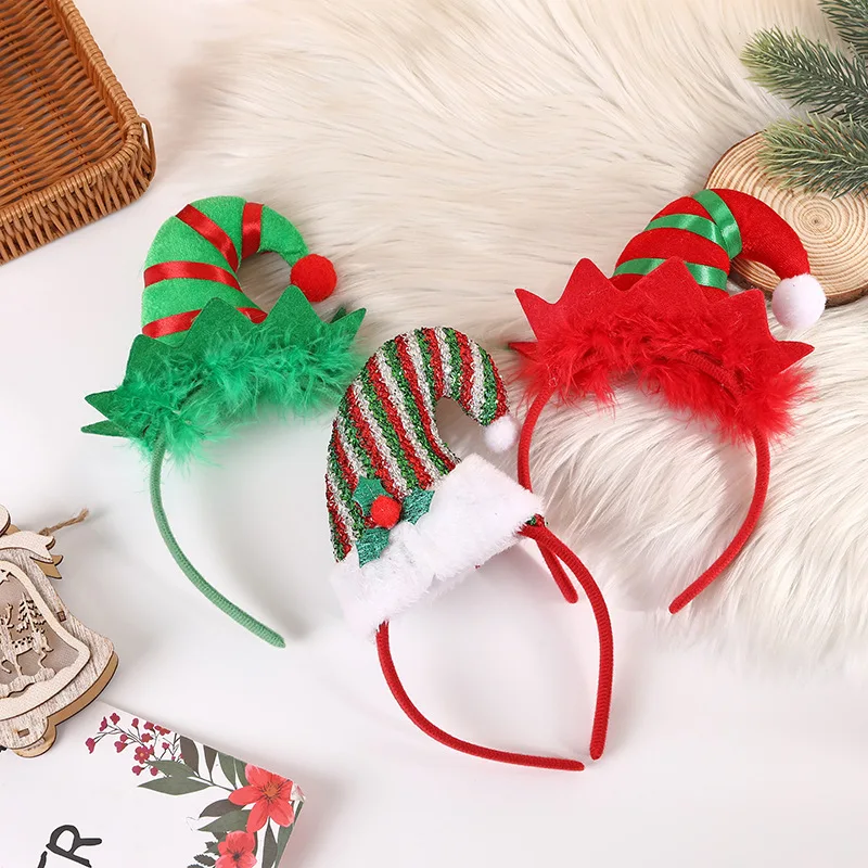 New Style Western Style Christmas Festival Headband Bell Feather Funny Hair Accessories Christmas Party Adult Child Hair Band