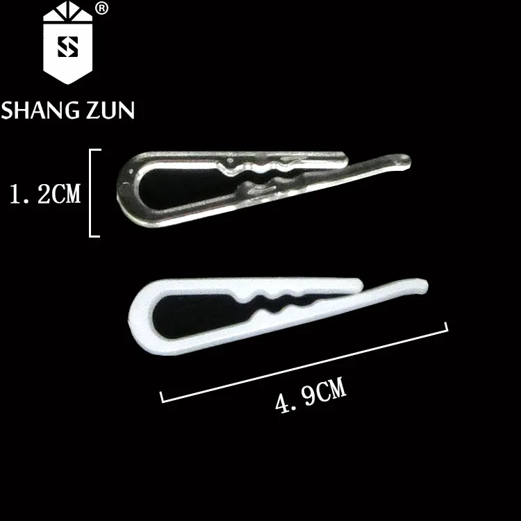 Hot Sale White Plastic Locking Clips For Shirt PP White Shirt Clips Garment Accessories Transparent PS Shirt Clip