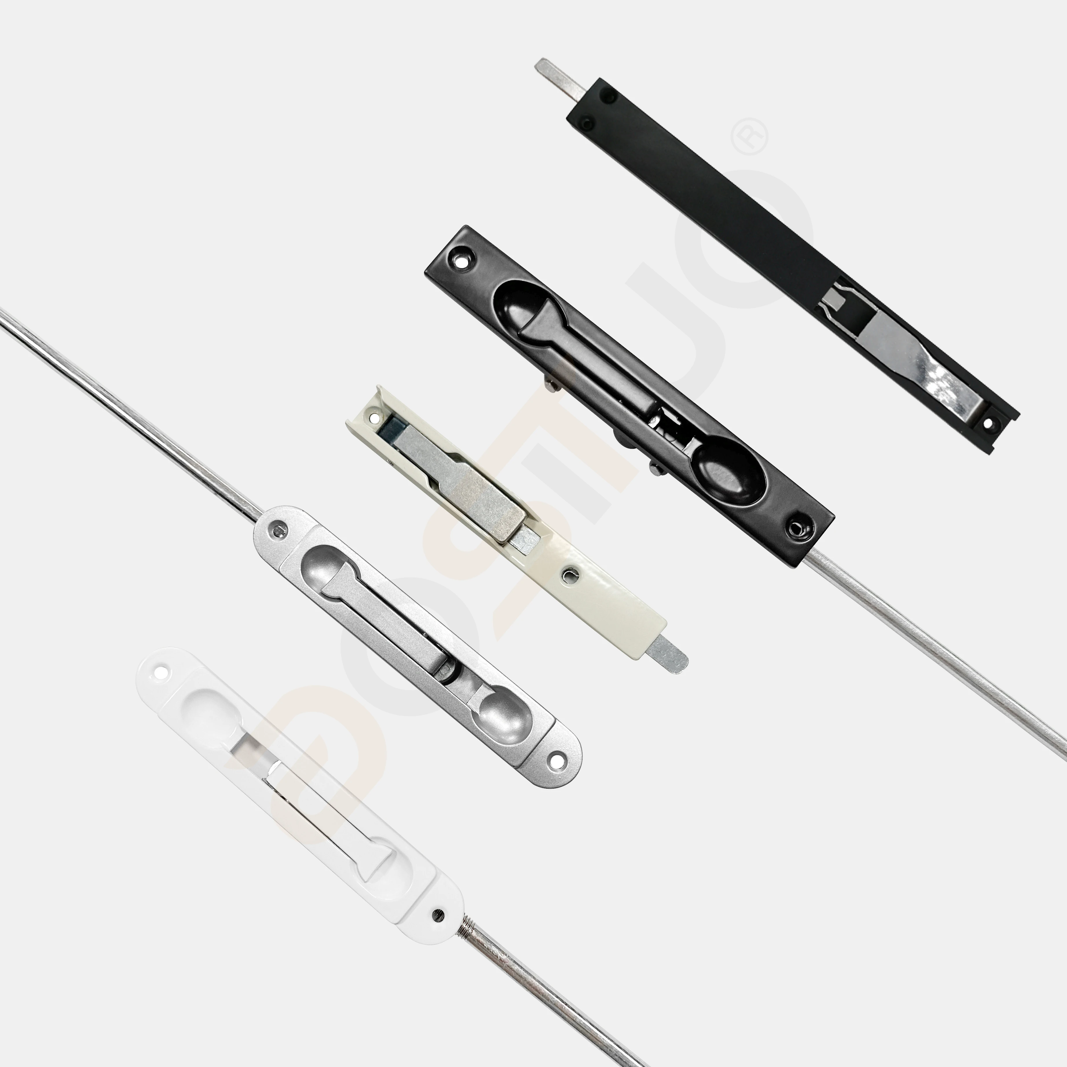 Factory direct durable door hardware insert flush bolt extension lever action hidden tower bolt latch for barn doors