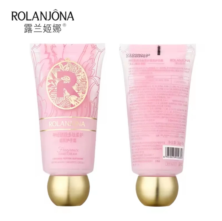 OEM Private Label Rolanjona Double Layers Ceramide Peptide Hand Cream Softening Natural Extracts Fragrance Hand Care Moisturizer