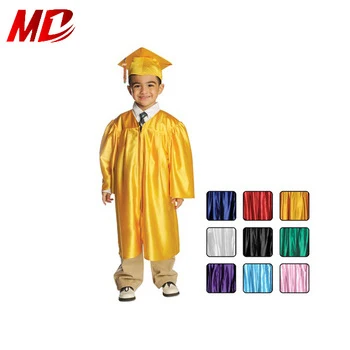 2024 Gold Shiny Children Preschool Graduation Gown Cap with Tassel