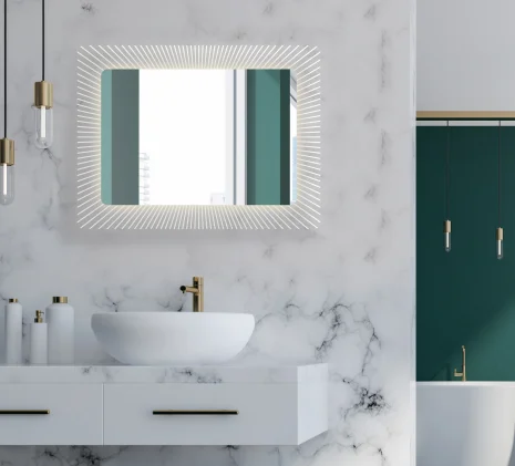 Norhs Smart Backlight Large Rectangular Wall Mirror Home Decor Modern Touch Screen Vanity Antifog Big mirror with light bathroom