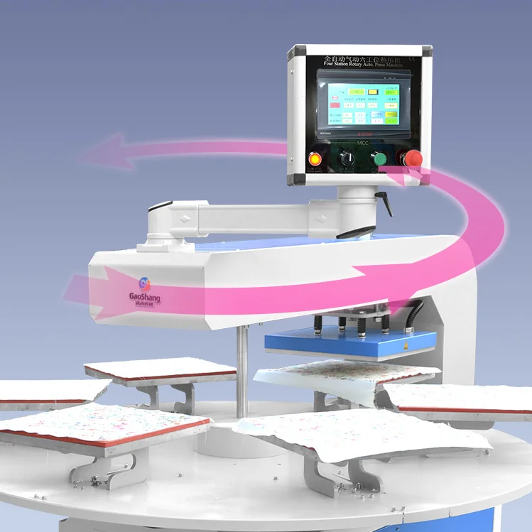 2024 New Best Selling Full Automatic Rotating Carousel 6 Platens Heat Transfer Machine For T Shirt robotic 6 station heat press