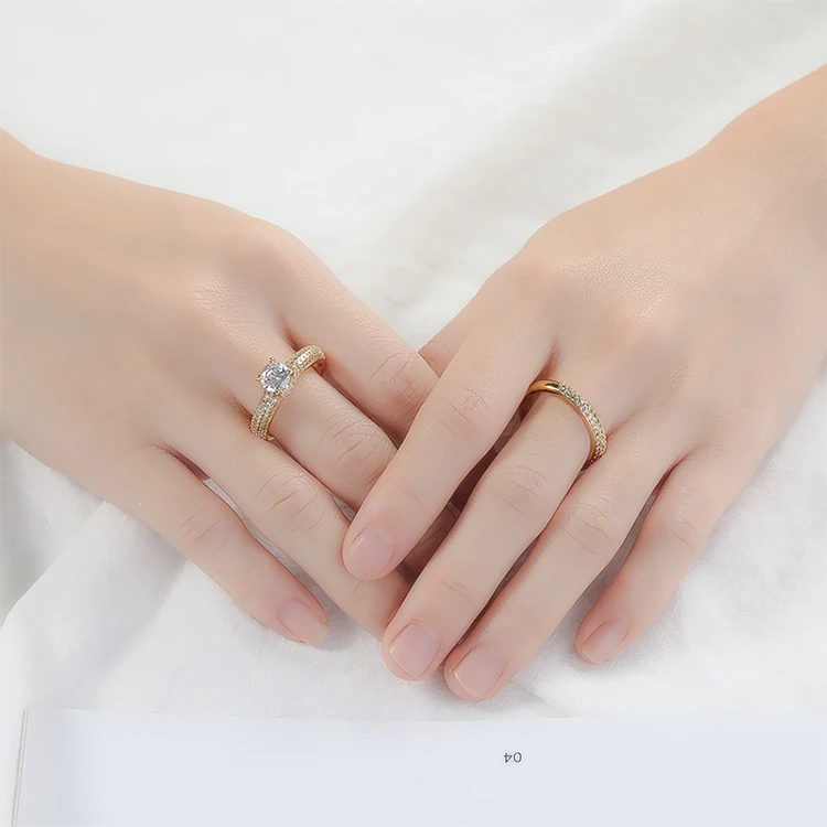 
Guangzhou Jewelry Supplier Wholesale Fashion rings mid sets wit white Color Zircon Engagement by the dozen 