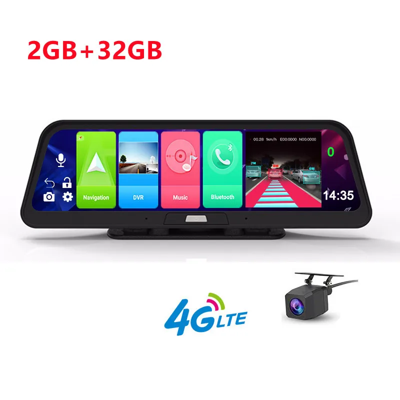 Автомобильный видеорегистратор с GPS-навигацией 10 дюймов 4G 8 1 Full HD 1080P