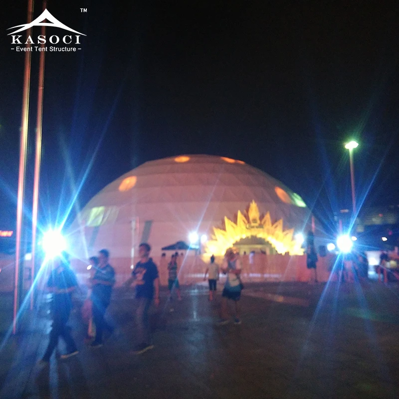 Guangzhou tent factory geodesic dome tent with glass door