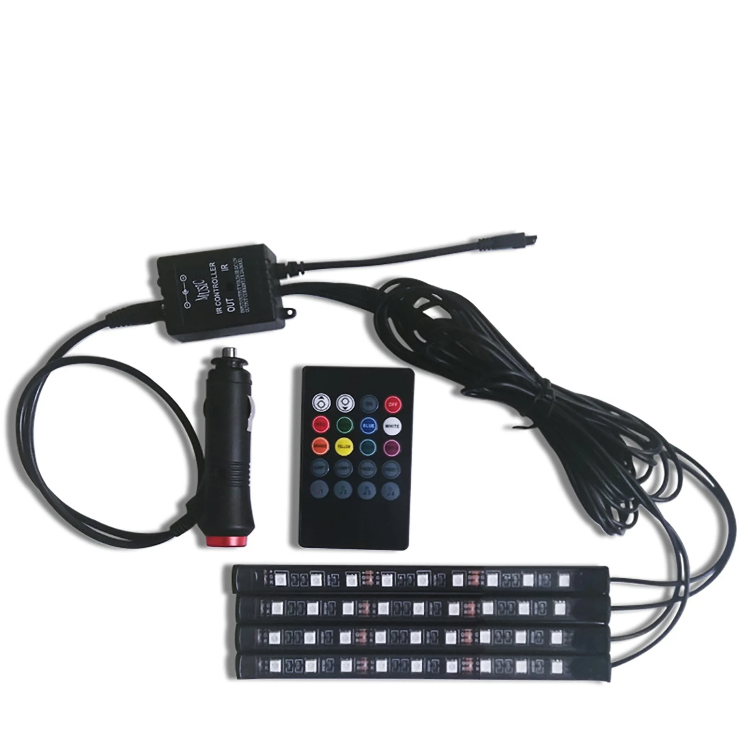 Автомобильные атмосферные огни, неоновая проволочная лента EL, RGB, несколько режимов, управление через приложение, декоративная неоновая лампа для салона автомобиля